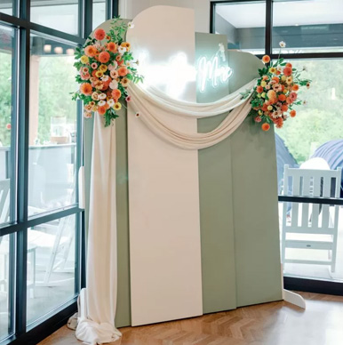 Arched Photo Back Drop Event Rental