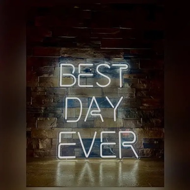 Best Day Ever Neon Sign Grand Rapids Event Rentals Venue Bella Giornata