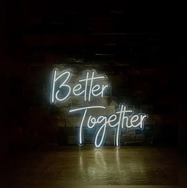 Better Together Neon Sign Grand Rapids Event Rentals Venue Bella Giornata