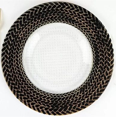 Black Gold Glass Charger Grand Rapids Event Rentals Venue Bella Giornata